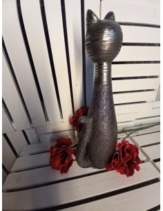 KOT CERAMICZNY  SREBRNO...