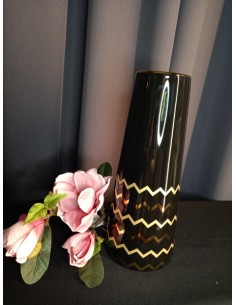 WAZON CERAMICZNY CZARNO ZŁOTY